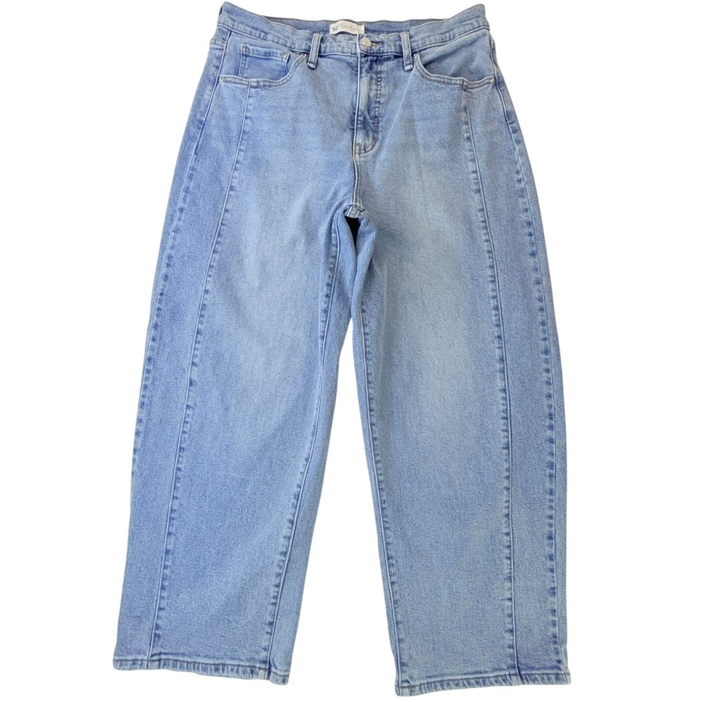 Jessica Simpson Barrel Jeans Womens 10 Light Wash Wide Leg Cropped Trendy